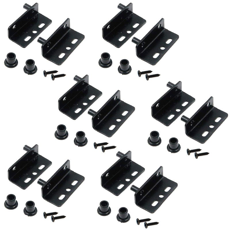FarBoat 12Pcs Pivot Hinges 1.57" Concealed Hinges Heavy Duty Iron Hardware for Wood Door Furniture Cabinet Drawer (for 8mm Hole Black) - Image 1